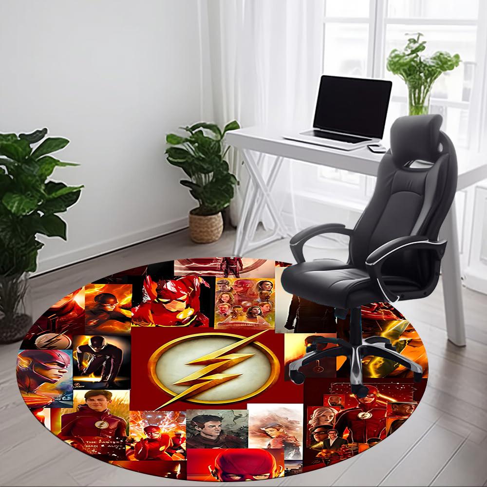 1pc Flash Speed Office Round Area Rug, Under Office Chairs Bedroom Living Room Home Decor, Room Deco, Available in Various Sizes