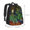 " Irises " By Vincent Van Gogh-Vincent Van Gogh Inspired Bag Backpack For Men Women Girls Teenage Irises By Vincent Van Gogh