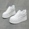 2025 new little white shoes women's shoes super fire versatile thick sole heightening breathable sports board shoes soft sole casual bread shoes