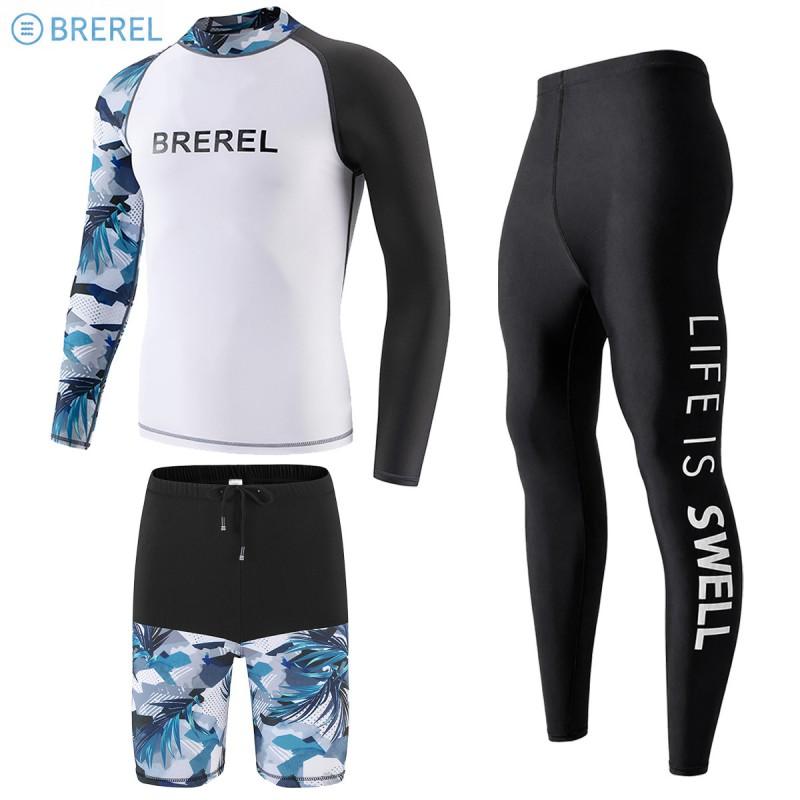 Mens Long Sleeve Rash Guard UV Protection Quick Dry Swimwear Snorkeling Surfing Diving Pool Spa
