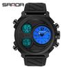 SANDA 3002 Fashion Multi-function Sport 50M Waterproof Men's Electronic Watch Fashion Luminous Chronograph Student Watch Reloj