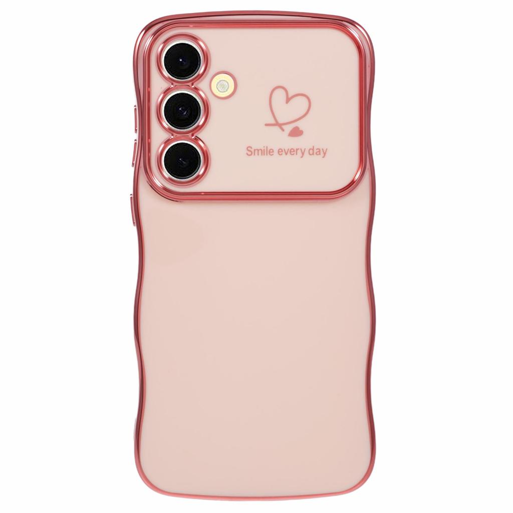 For Samsung Galaxy A54 5G Case Love Hearts TPU Phone Cover Curly Wave Frame Large Window
