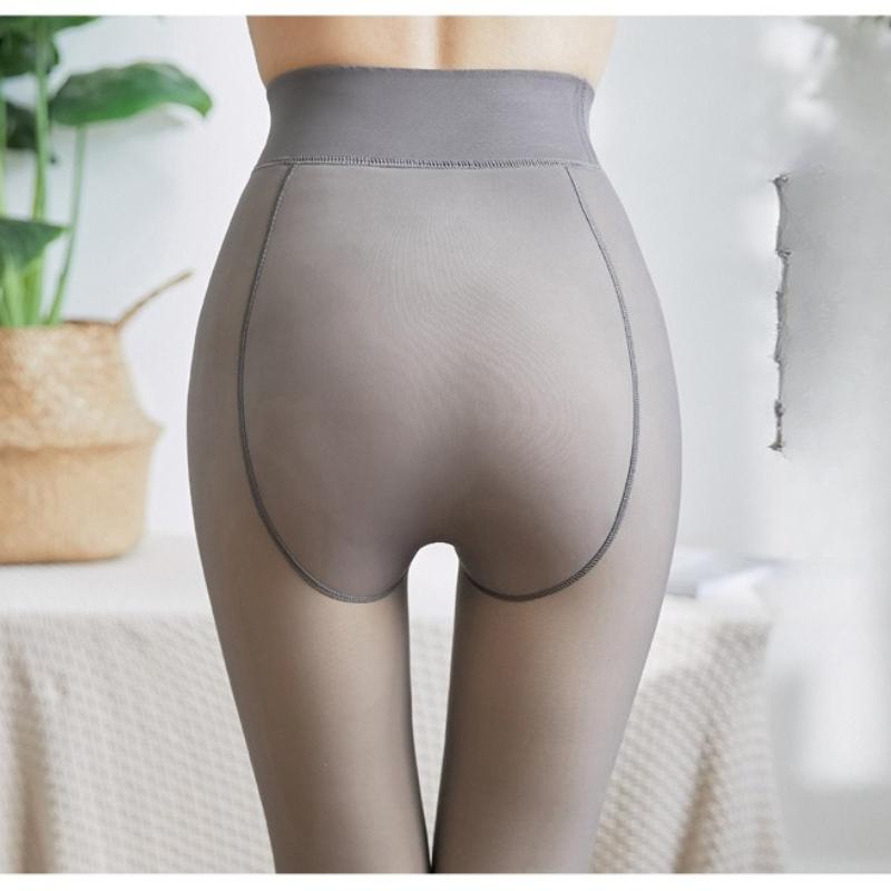 Nye varme vintertights Strømpebukser Dame Fleecesokker Høy midje termisk strømpe Isolerte bukser Falske gjennomsiktige Leggings Tights