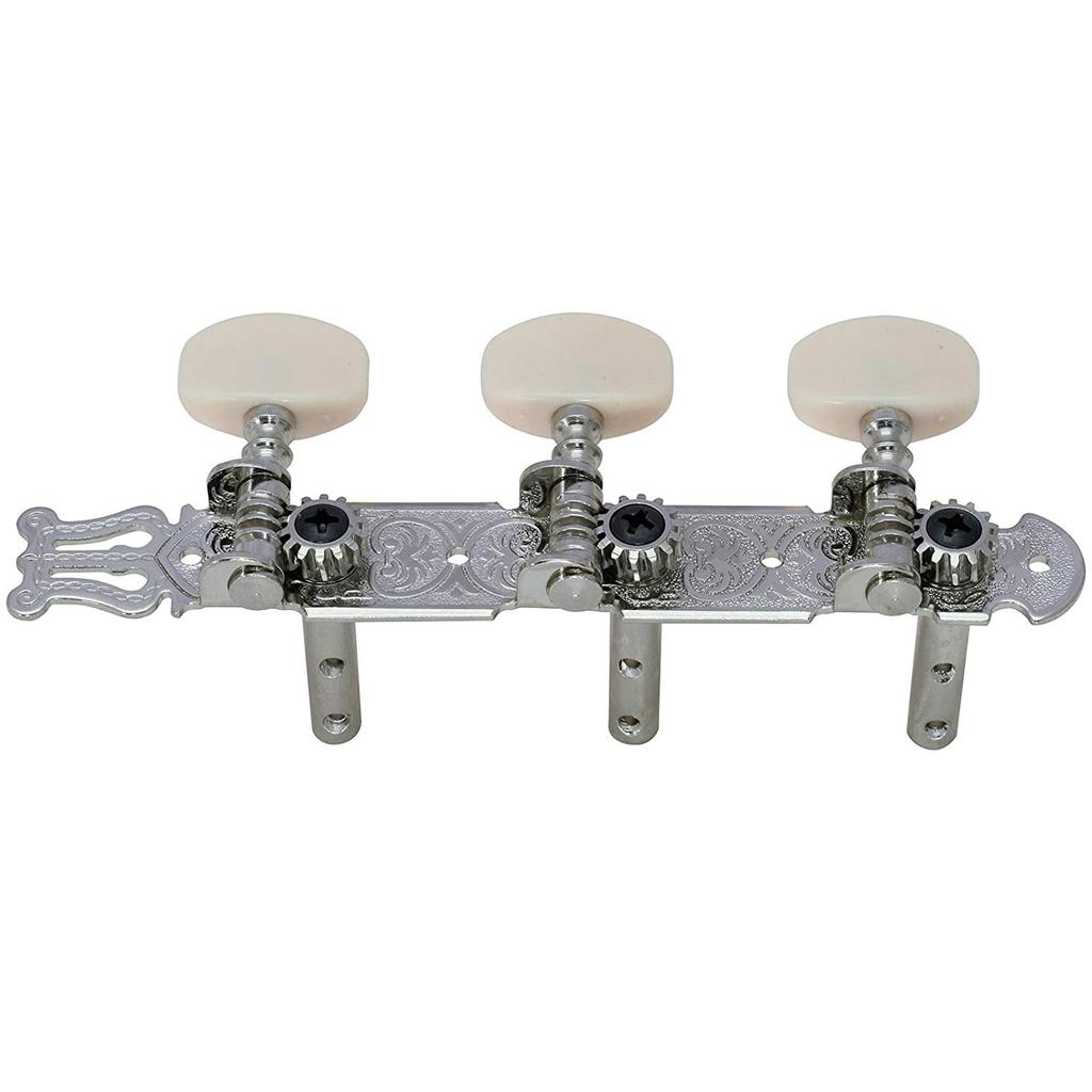 Kikutani Gitarrenstimmmechaniken für Stahl Triple 1 Satz Vernickelte Wirbel, 35mm, Saiten, In-Line, (Links rechts), Ausführung, GM-35S