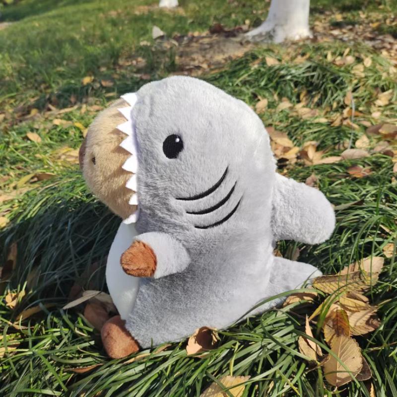 Kawaii Shark Capybara Plush Toy Cartoon Animal Pillow Sofa Cushion Capibara Ornament Doll Room Decorate Birthday Christmas Gifts