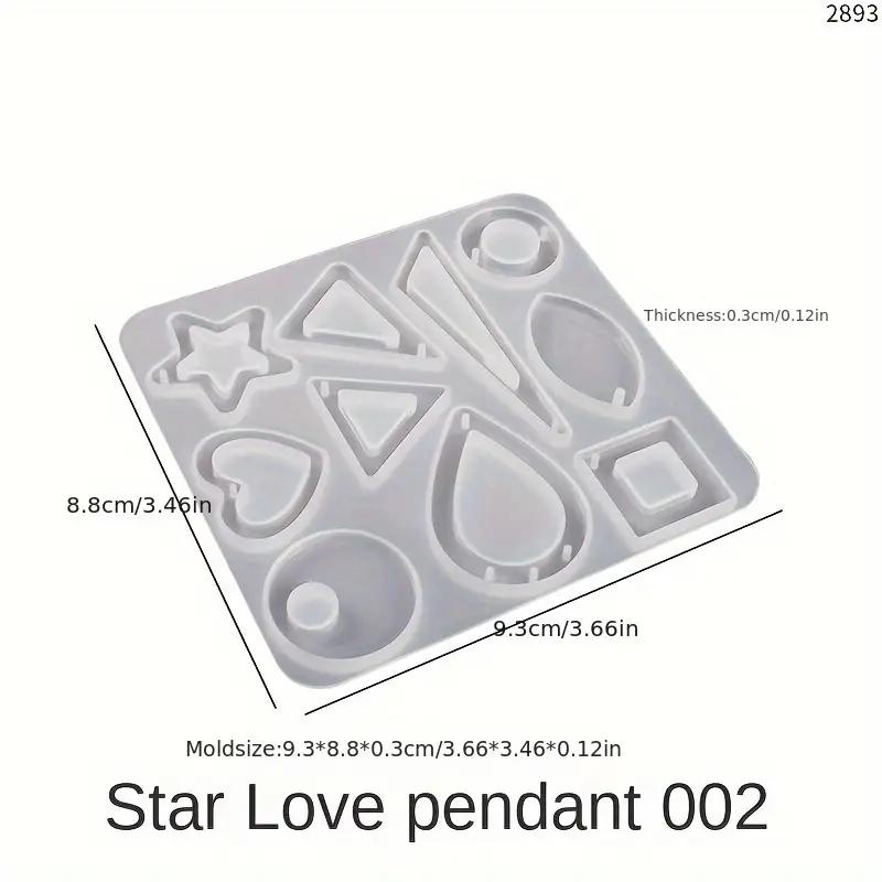 

1PiecesDIYStar Moon Love Heart Earrings Pendant Silicone Mold DIYResin Epoxy Pendant Craft Casting Mold Handmade Jewelry Tool Re