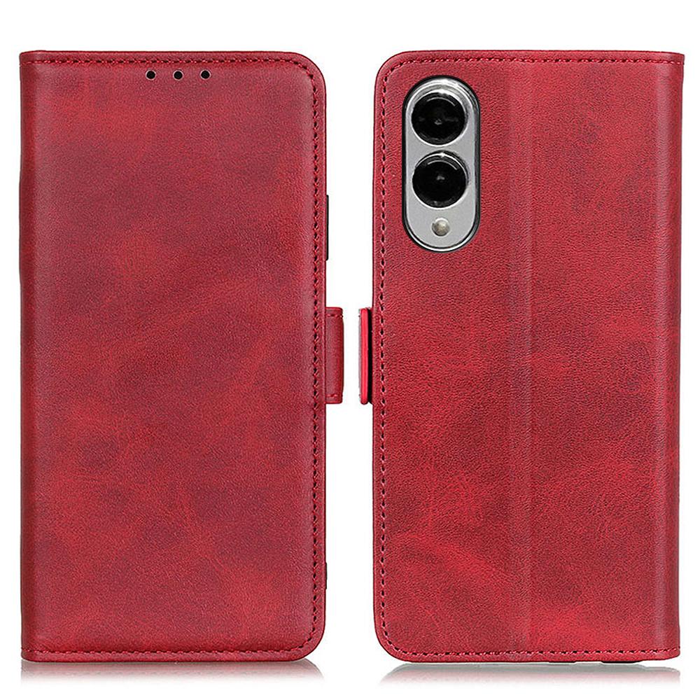 For Samsung Galaxy S25 Edge Case Stand Cowhide Texture PU Leather Phone Cover