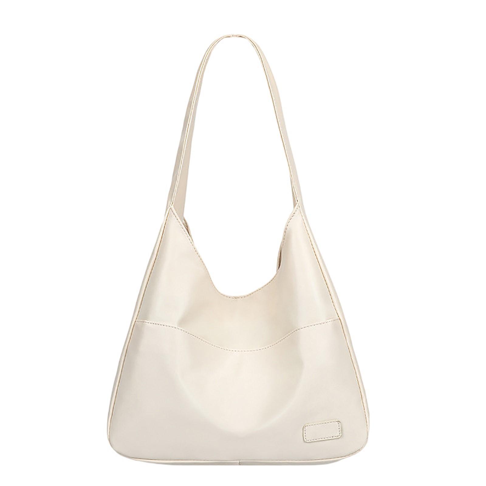 

Женская однотонная сумка-тоут, повседневная, модная, универсальная, вместительная, на плечо One Size белый