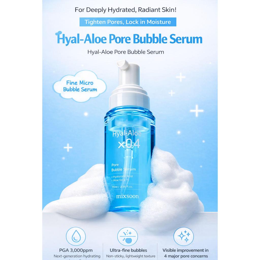 Mixsoon Hyal-Aloe Pore Bubble Serum 70ml