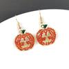 1 Pair Halloween Earrings Pumpkin Skull Metal Earrings Female Jewelry Ghost Festival Female Ear Jewelry Earring New
