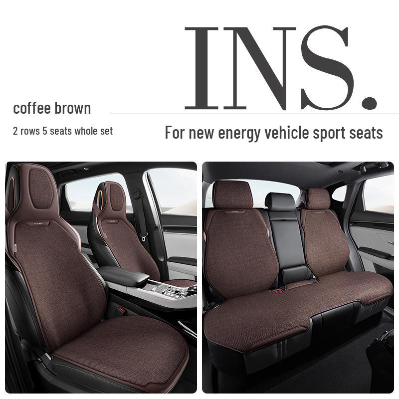 Universal Linen Car Seat Cushion - Breathable, High-End, Half-Wrap Design for All Seasons