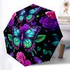 Flower Automatic Folding Umbrella Compact 8-Rib Design Durable Plastic & Iron for Outdoor Daily Use Gift for Friends & Family