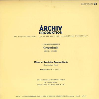 Disque Vinyle MAURUS PFAFF, CHOEUR DES MAÎTRES DE - Messe du Dimanche de Pâques LAM12 ARCHIV - Japon Classique Occasion
