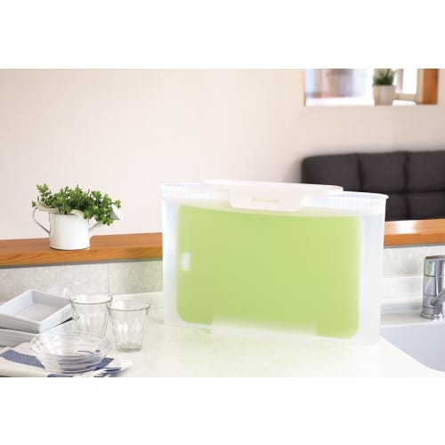 PEARL METAL H-5758, Made In Japan, Cutting Board Soaking Container, Whole-Purpose Sanitizing and Bleaching Kit