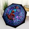Cybernetic Canine Crown pattern umbrella, portable and foldable design, 8 ribs, a casual accessory for Halloween, Christmas, and birthday gifts.
