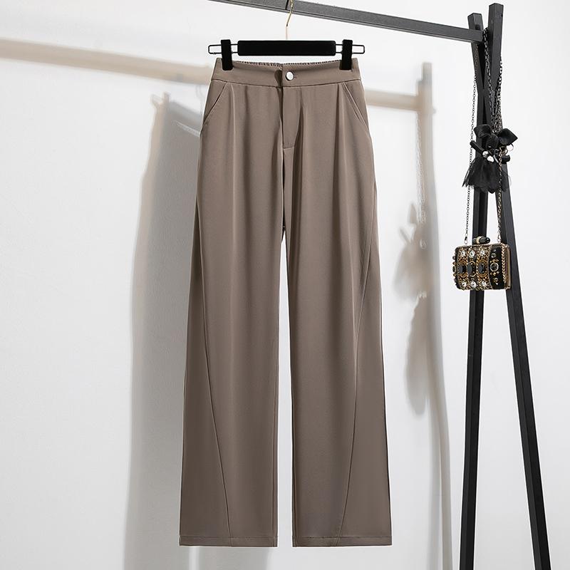 

Dimanaf 2025 Осень Брюки больших размеров Новая женская мода Свободные плиссированные однотонные брюки 2XL