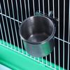 Parrot Feeding Cups Stainless Steel Food Water Bowls with Clamp Holder Bird Cage Feeders for Parakeet Small Animals