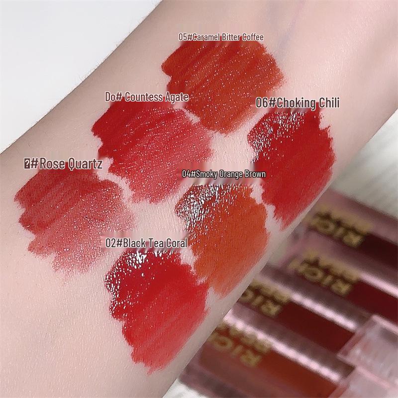 Rich Bear Glazed Lip Tint: Lustrous, Long-lasting, Water-Gloss Shine, Vibrant Colors