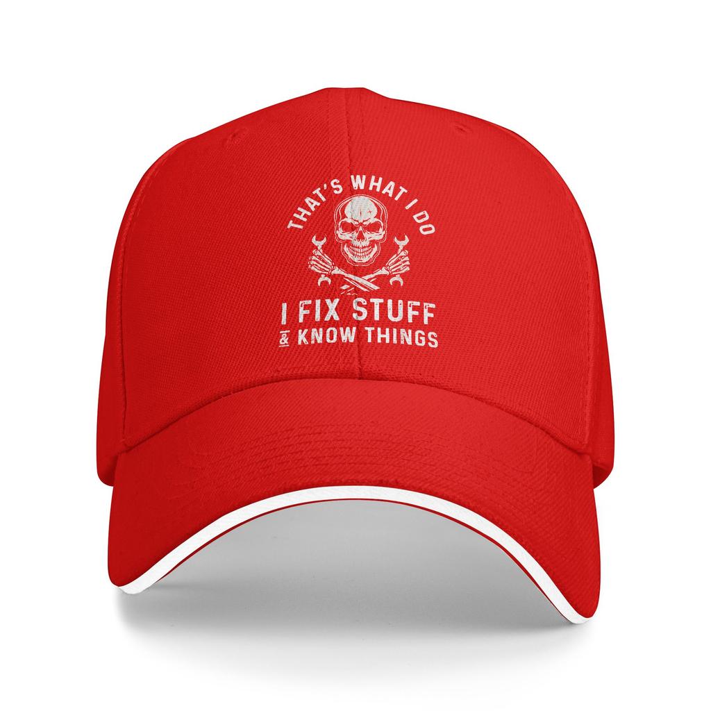 Unisex That'S What I Do I Fix Stuff And I Know Things Funny Hat Trendy Baseball Cap Trucker Hat Casual Headewear Gift