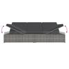 Vidaxl Klappbares Gartenbett Mit Kissen, Polyrattan, Dunkelgrau