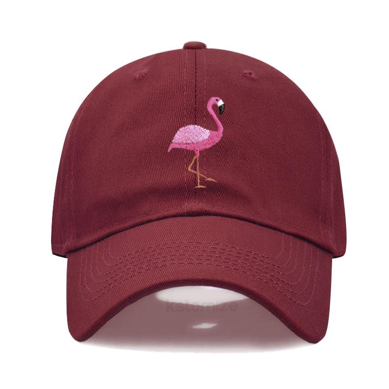 Animal Embroidery Flamingo Baseball Caps For Men Women Retro Soft Washed Cotton Dad Hat Snapback Cap Dropshipping