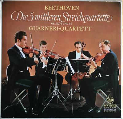 LP deska LUDWIG VAN BEETHOVEN - GUARNERI QUA - Pět středních smyčcových kvartetů, op. SGA25023R RCA Victor Red 1968 Německo Klasická Použitá