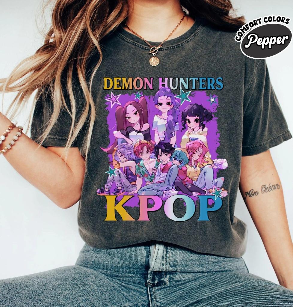 Kpop Huntrix Demon Hunters Shirt Huntrix Girls T Shirt Mira Rumi Joey Shirt Demon Hunters Tee Gift For Kpop Fan Movie Shirt