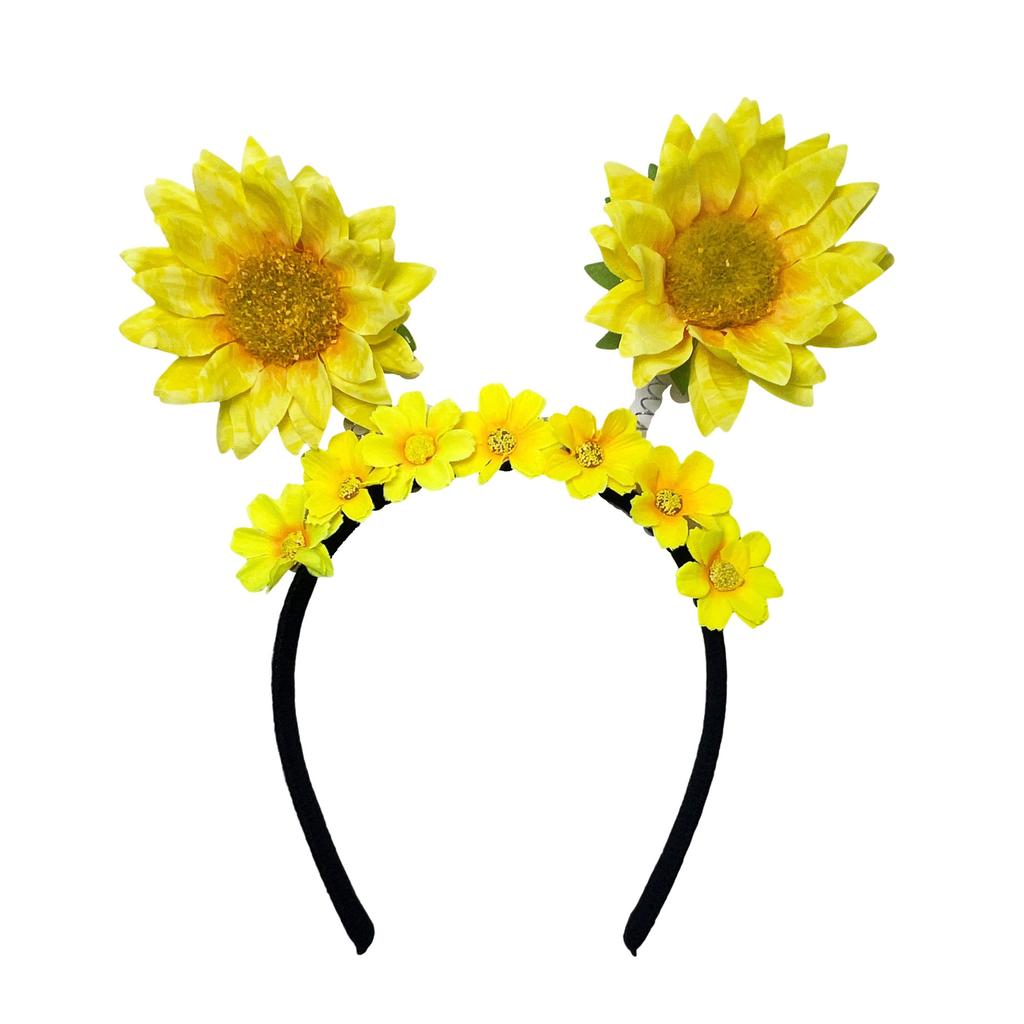 Simulierter Sonnenblumen-Frühlings-Haarreif Themenpark Hochzeitsfeier Niedliche Sonnenblumen-Kopfbedeckung