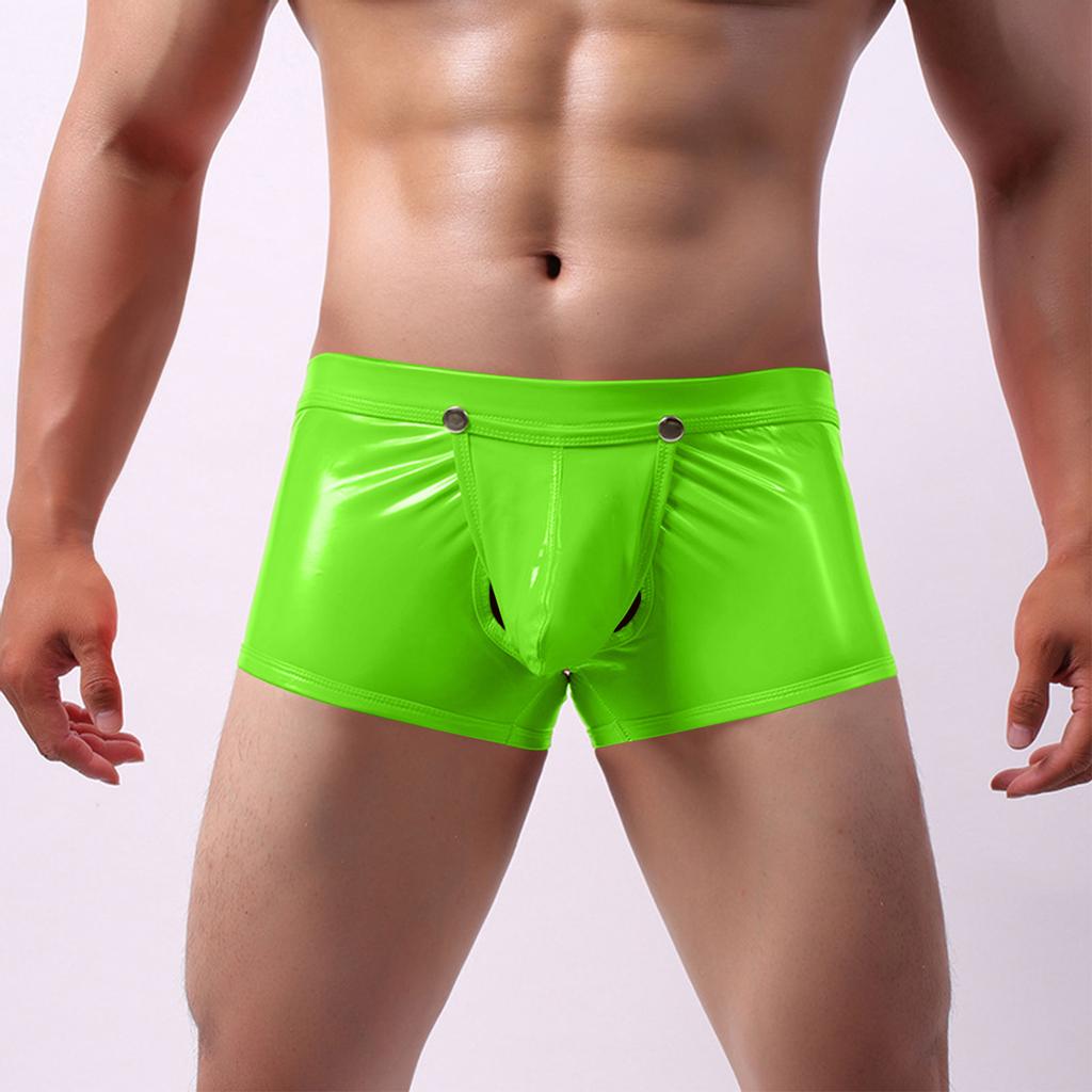 Men Sexy Thong Faux Leather Lingerie Briefs Underwear Boxer Shorts Briefs String