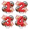 BEPAN Cute Round Five-pointed Star McQueen Car Theme Foil Balloons Set Number 1-9 Balloon Kids Birthday Party Baby Shower Decoration