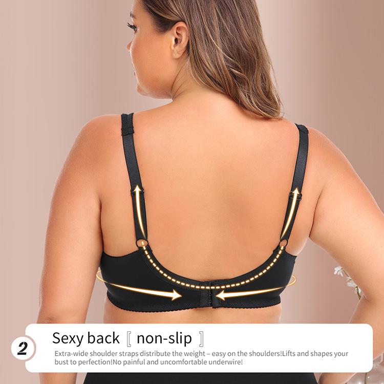 Lace Underwire Plus Size Bra, BCDEF Cups Sexy Shaping Corset Lingerie for Women