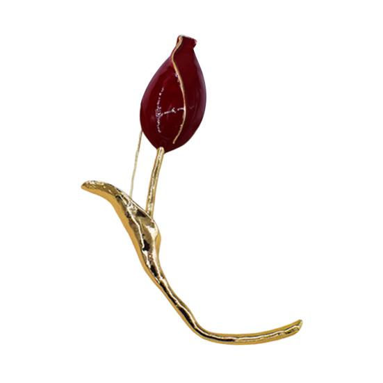 Tulip Flower Brooch Metal Alloy Brooch Versatile Jacket Dress Scarf Hat Handbag Pin Lightweight Elegant Accessories Gifts
