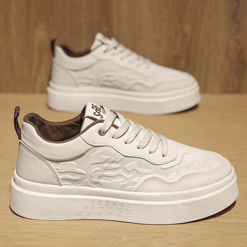 

Мужские 2025 Дышащие Высококлассные Кеды для Скейтбординга - Молодежные Повседневные Белые Кроссовки на Толстой Подошве 44 бежевый