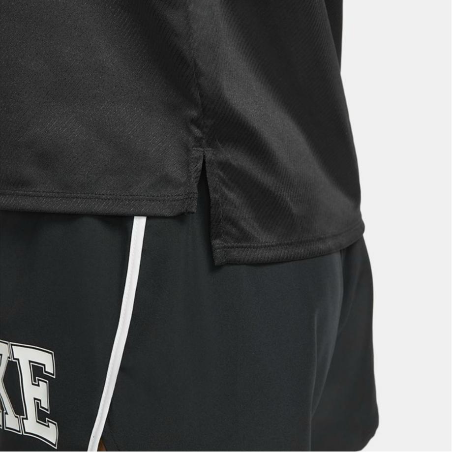 Nike Dri-FIT Swoosh Logo Letter Print American Vintage Crew Neck Sports T-Shirt Women T-Shirts Black DQ6372-010