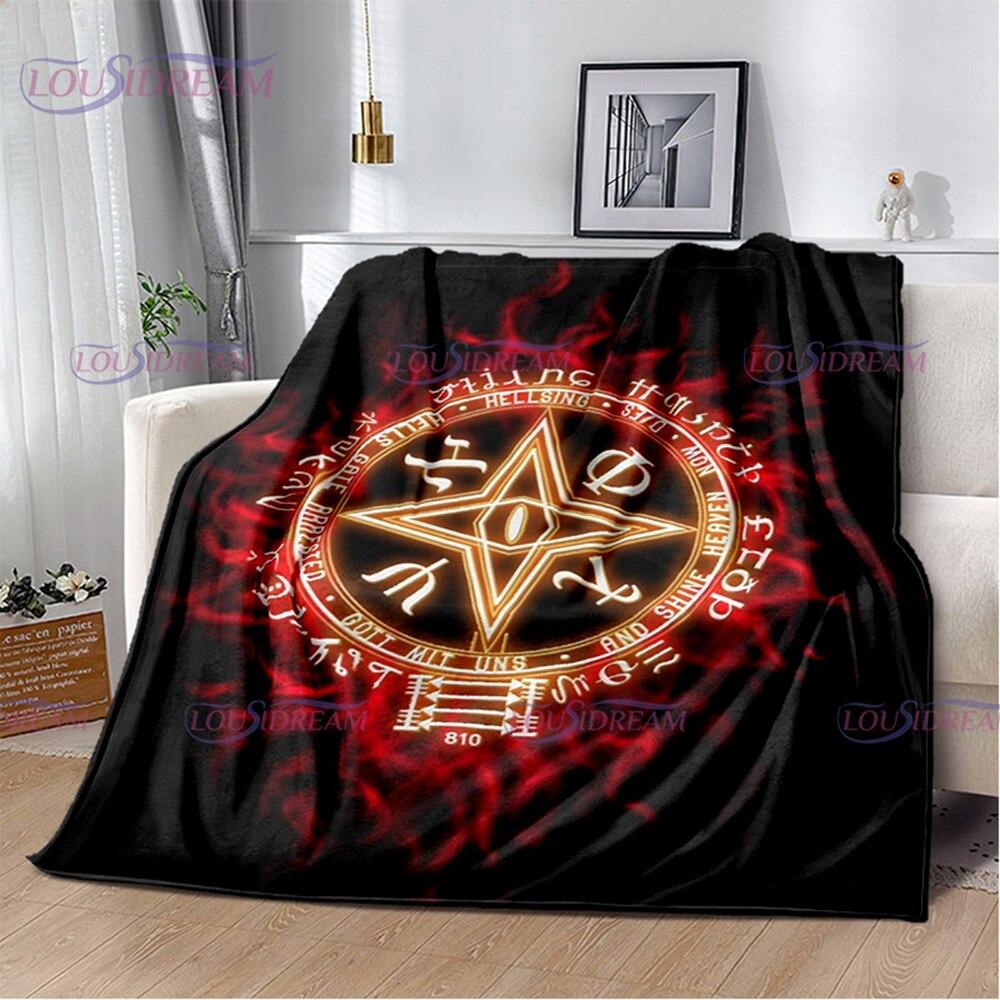 Manta de la serie Hellsing de Anime, manta con estampado de Alucard, colcha suave, funda de viaje cálida para playa, regalo para niños y niñas