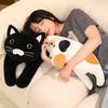 Süße Weiche Liegende Lange Schwarz Graue Katze Plüschtiere Pause Büro Nickerchen Kissen Bett Schlaf Heimdekoration Puppe Geburtstagsgeschenk