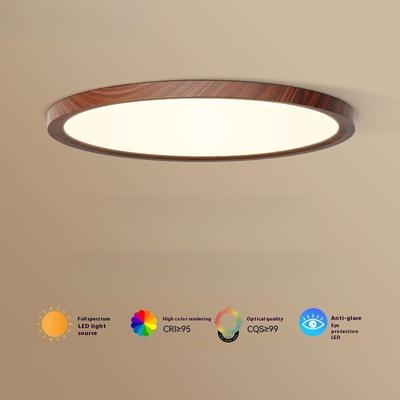 Eye Protection Children's Room Light Corridor Balcony Light Retro Ultra-Thin LED Ceiling Light Walnut Bedroom Ceiling Lamp