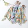 Korean Strap Headscarf Cap Pastoral Triangular Cap Women Summer Sun Protection Plaid Hip Hop Sun Visor