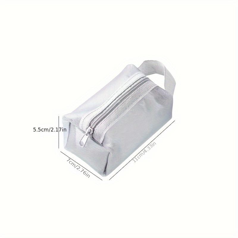Mesh Transparent Portable Storage Bags Zippered Pouches for Earphones, Keys, Coins & Cosmetics, Lightweight & Machine Washable