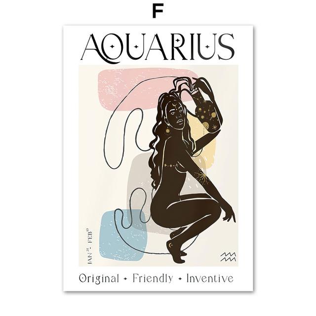 Personalized Zodiac Sign Constellations Astrology Art Canvas Painting Nordic Posters And Prints Wall Pictures Kids Room Decor