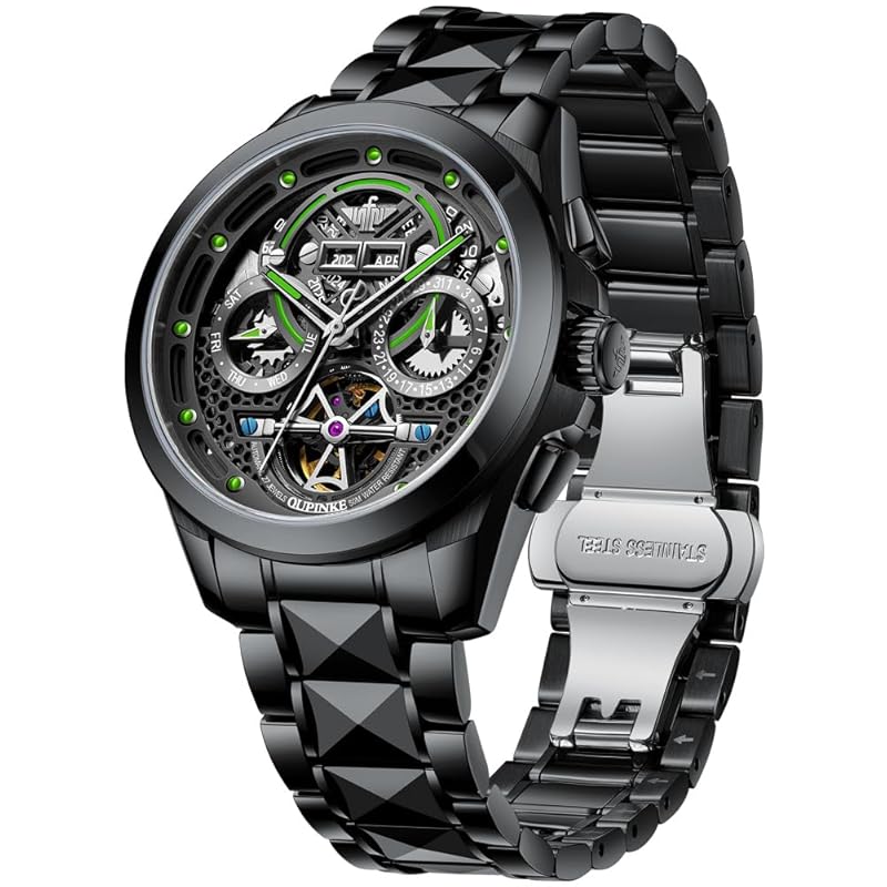 

watch men s luxury mechanical skeleton automatic winding Hand-wound tungsten steel for men Fashionable 50M waterproof sapphire glass tungsten band