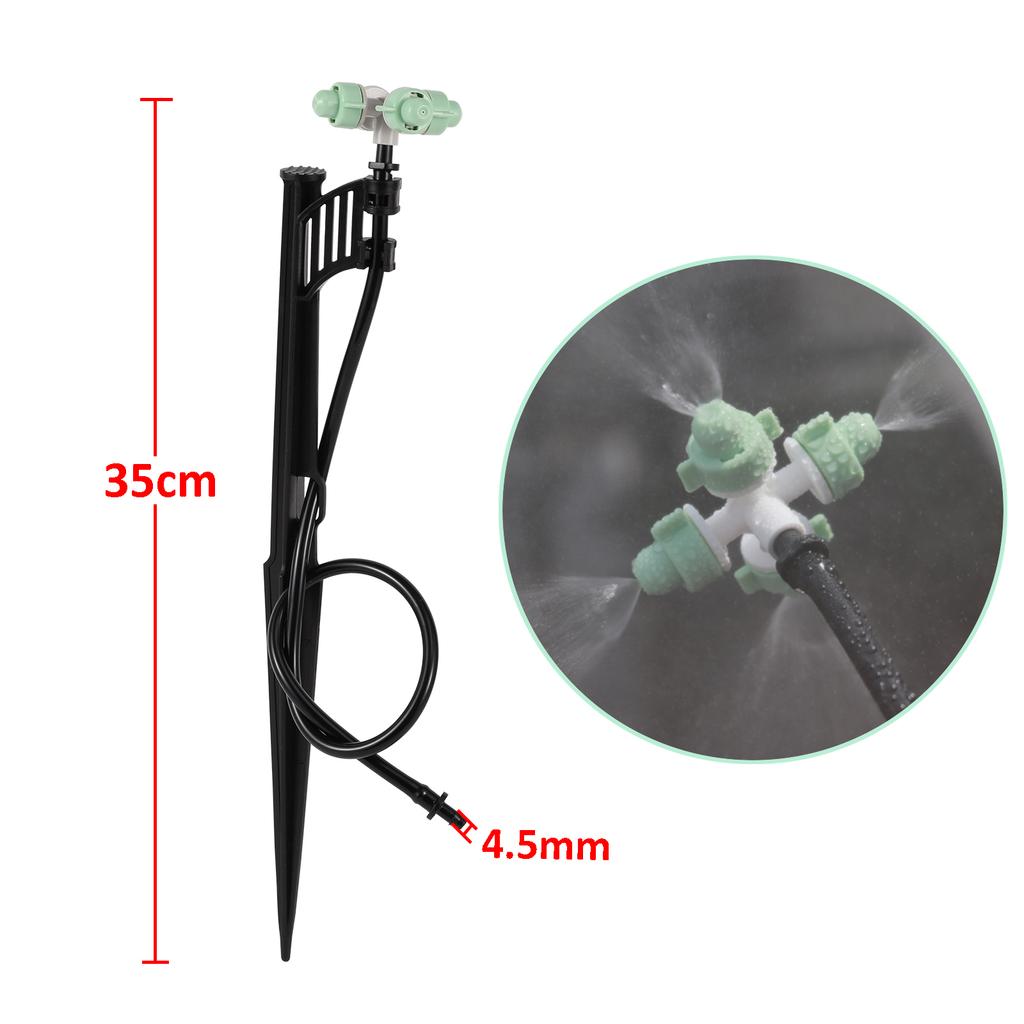 5pcs Hanging Anti-drip Spray Four-way Atomizing Nozzle Garden Hanging Anti-drip Nozzle 1/4" Barb Screw Connector