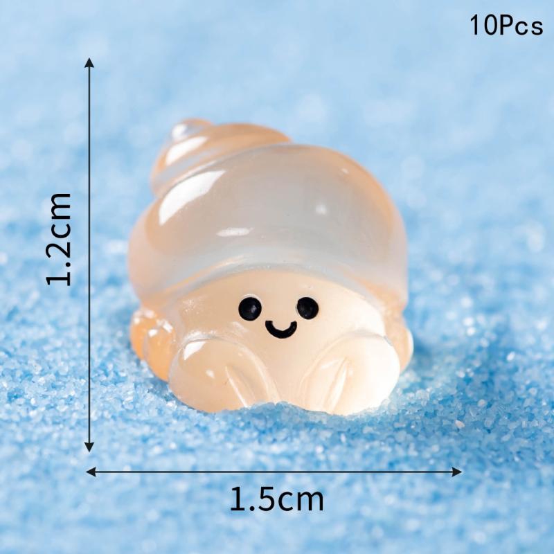10Pcs Colorful Resin Noctilucent Marine Small Animals Fish Tank Crab Dragon Shrimp Landscape Ornament Aquarium Accessories