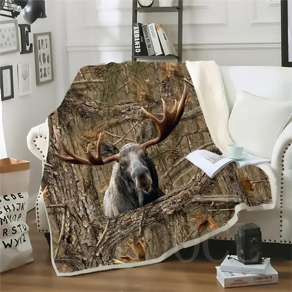 Thicken Blanket Wild Boar Hunting Pig Printed Throw Blankets for Beds Plush Fluffy Teenager Home Decoration Beddings Adult Quilt