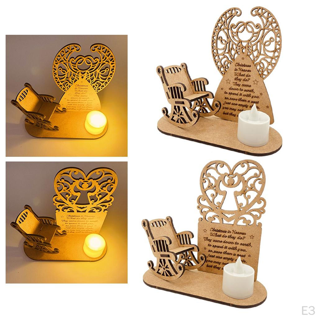 in Heaven, Remembrance Candle Ornament, Wood Rocking for Loss of Loved Tealight Decoration