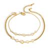 Wanxing 18K Gold Stainless Steel Teardrop Zircon Bracelet - Versatile, High-End European & American Jewelry