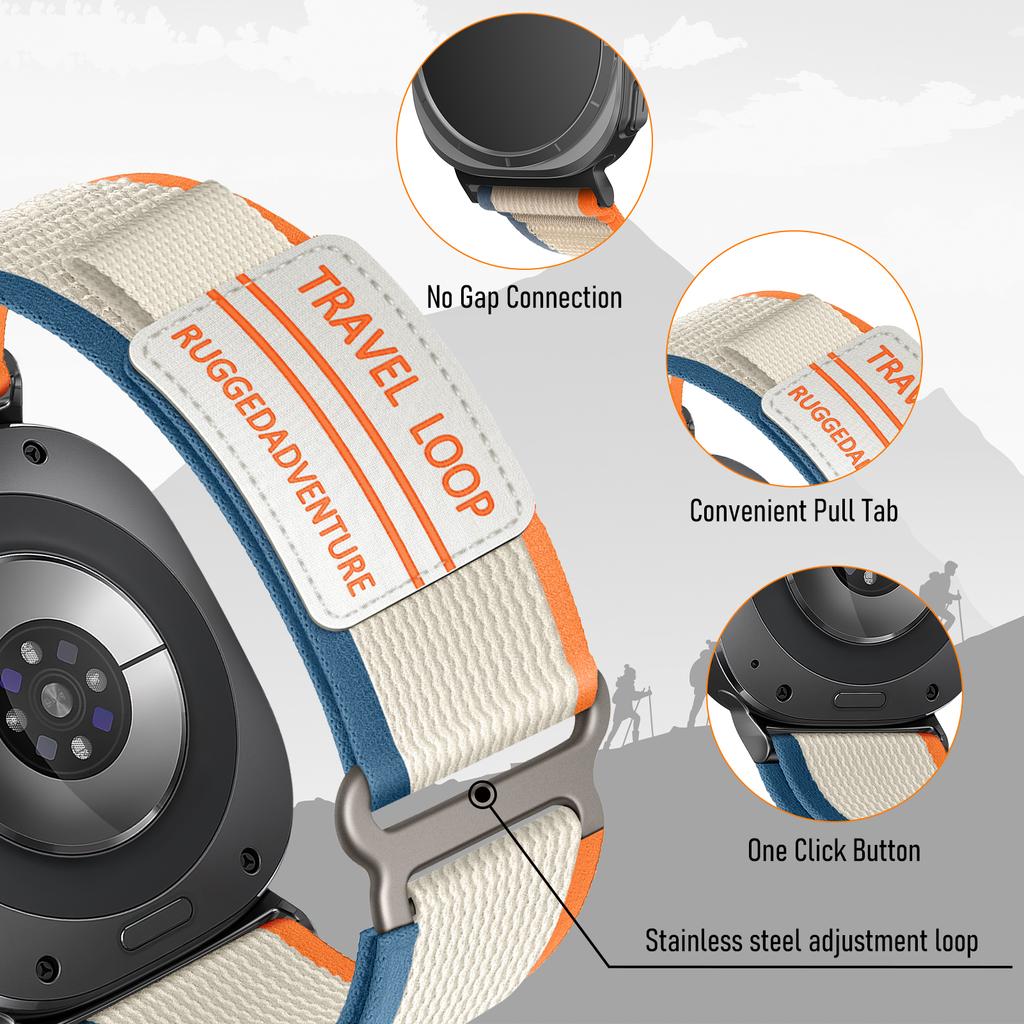 Nylonové pásky One Click pro hodinky Samsung Galaxy Watch Ultra Řemínek 47 mm Příslušenství Ženy Muži, Bez mezer Nastavitelný sportovní náramek pro hodinky Galaxy Watch 7 Ultra Band