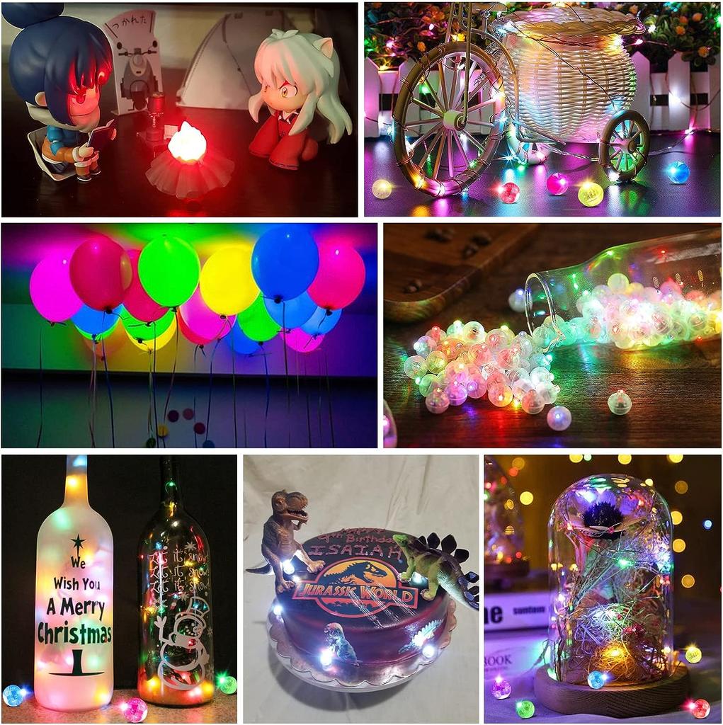 50pcs Colorful Glowing Small Ball Lamp LED Flash Round Balloon Lamp Mini Tumbler Ball Light for Christmas Wedding Party Decor