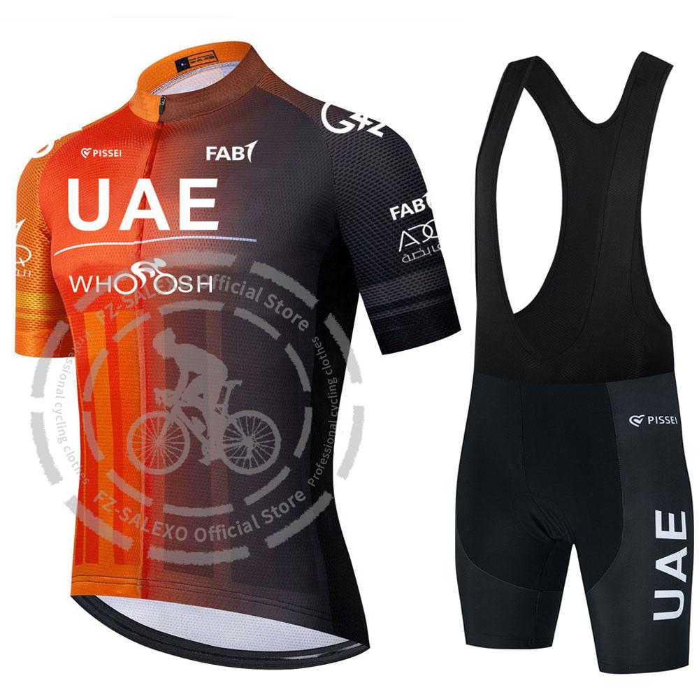 Uae Cycling Jersey Men Triathlon Bike Set Short Sleeve Quick Dry MTB Maillot Ropa Ciclismo Hombre Summer Bicycle Clothing