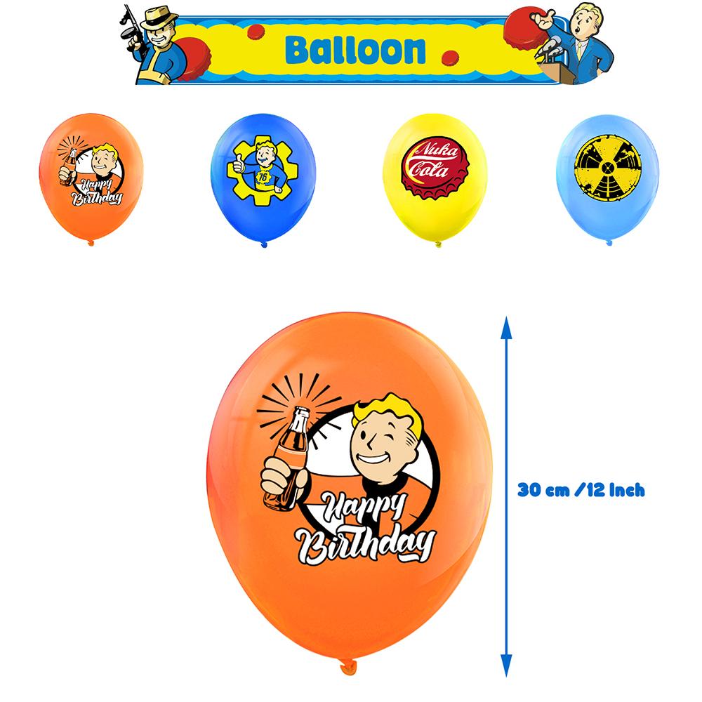 30PCS Fallout Birthday Party Supplies Include a Banner, Balloons, Cake Toppers